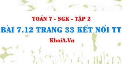 Bài 7.12 trang 33 Toán 7 Kết nối tri thức Tập 2